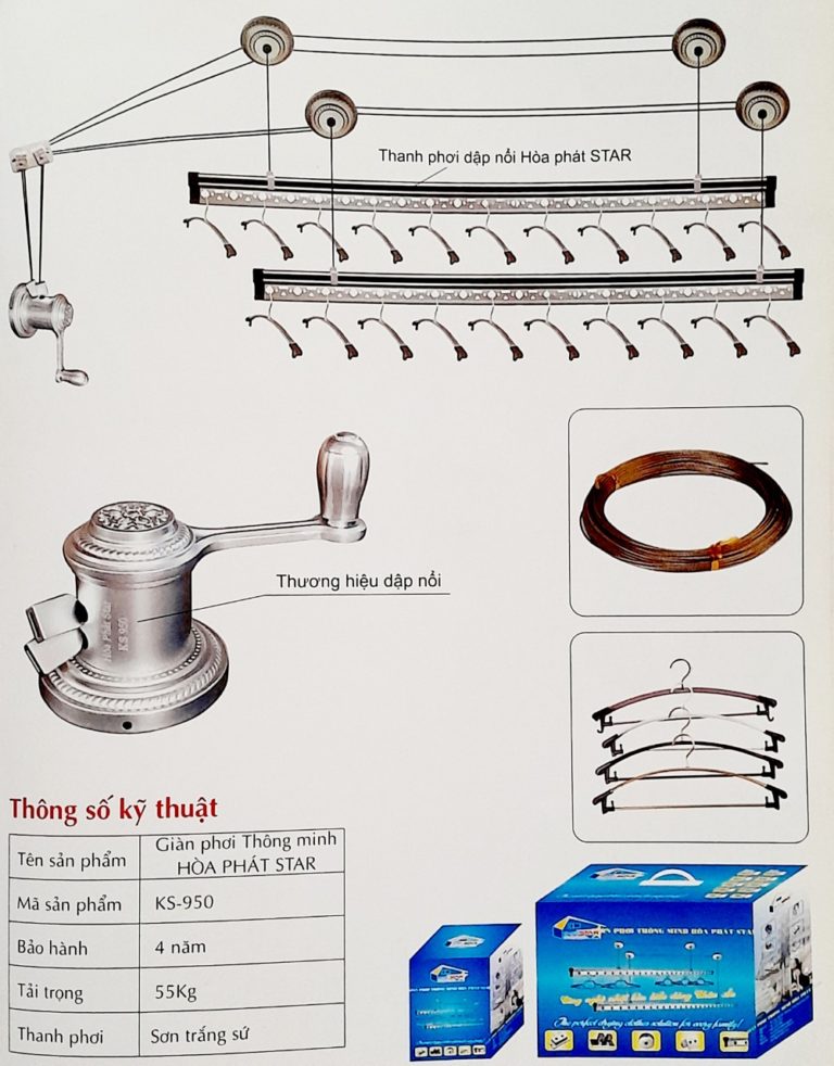 Giàn phơi thông minh hòa phát star KS950